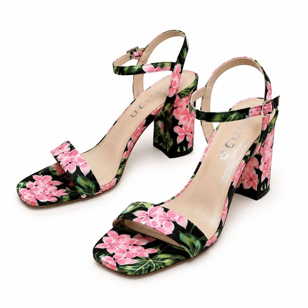 Unisa Floral Sandals Ankle Strap Heel Size 7